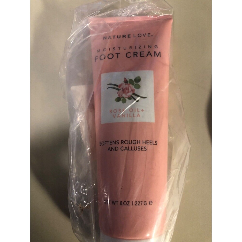 NATURE LOVE~ROSE OIL + VANILLA~MOISTURIZING FOOT CREAM 8 OZ JUMBO SIZE 35